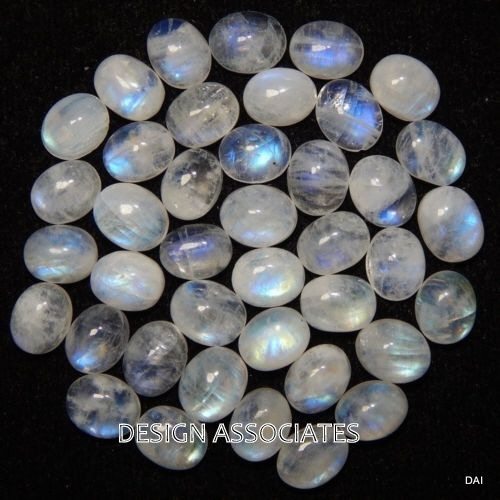 NATURAL WHITE MOONSTONE 9X7 MM OVAL CUT CALIBRATED COMMERCIAL 4 PC SET