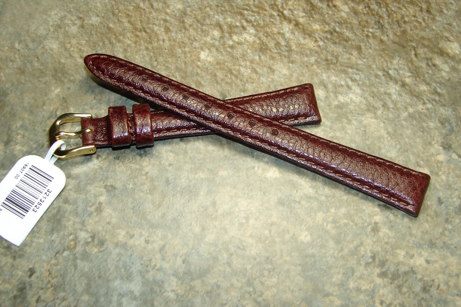 NOS,Ladies 13mm (1/2″) Kreisler Brown Stitched Genuine Leather Watch Band