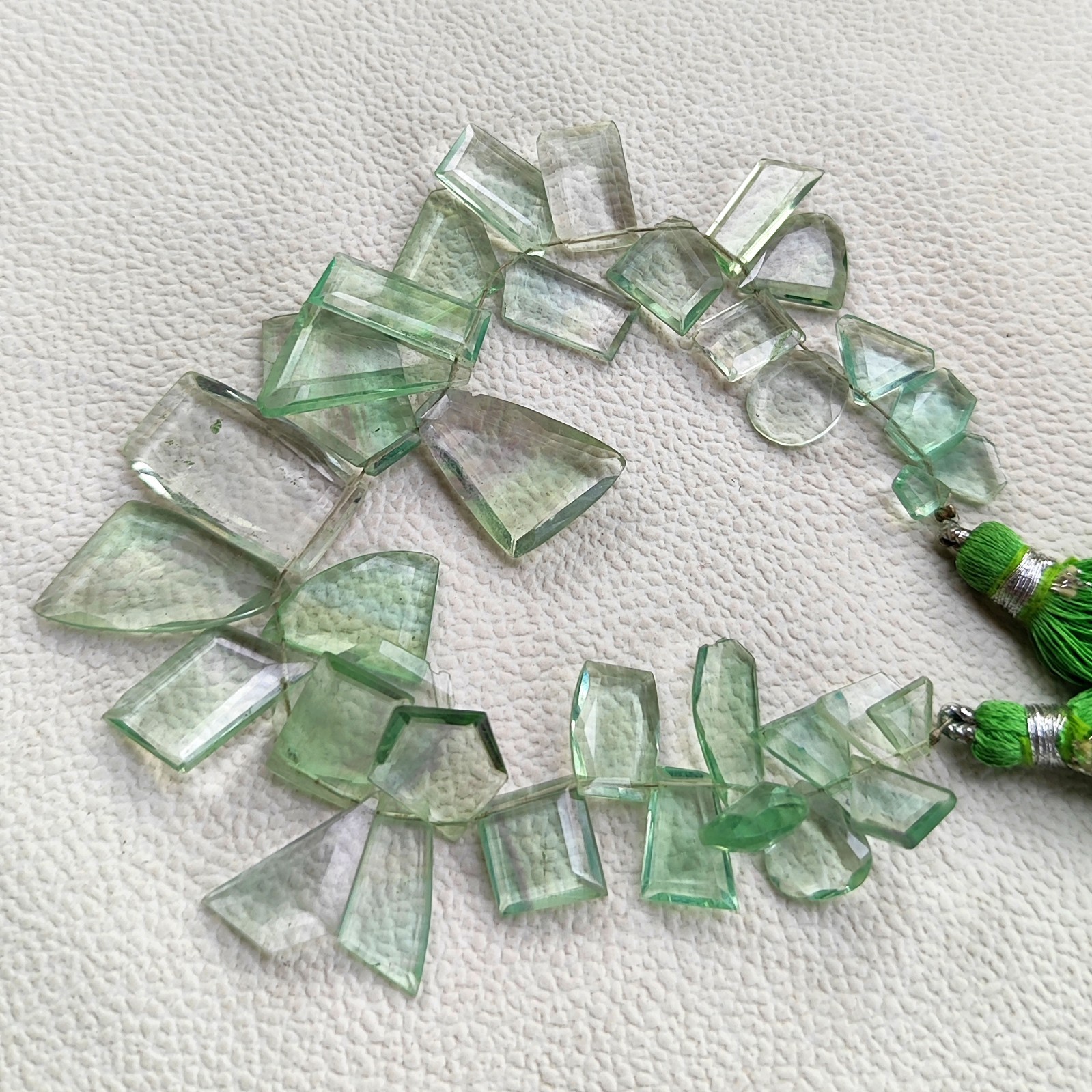 Natural Brazil Fluorite Faceted Cut Stone Beads 10-22mm 7″ Strand Jewelry Gems