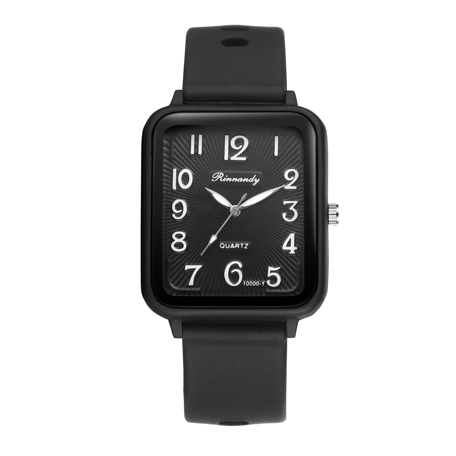 Men Women Boys Girls Sports Silicone Simple Square Dial Teens Quartz Wrist Watch