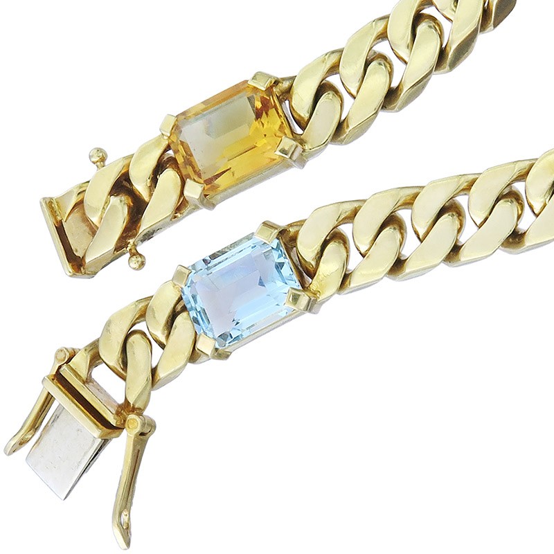 Bracelet with gemstones 750 yellow gold