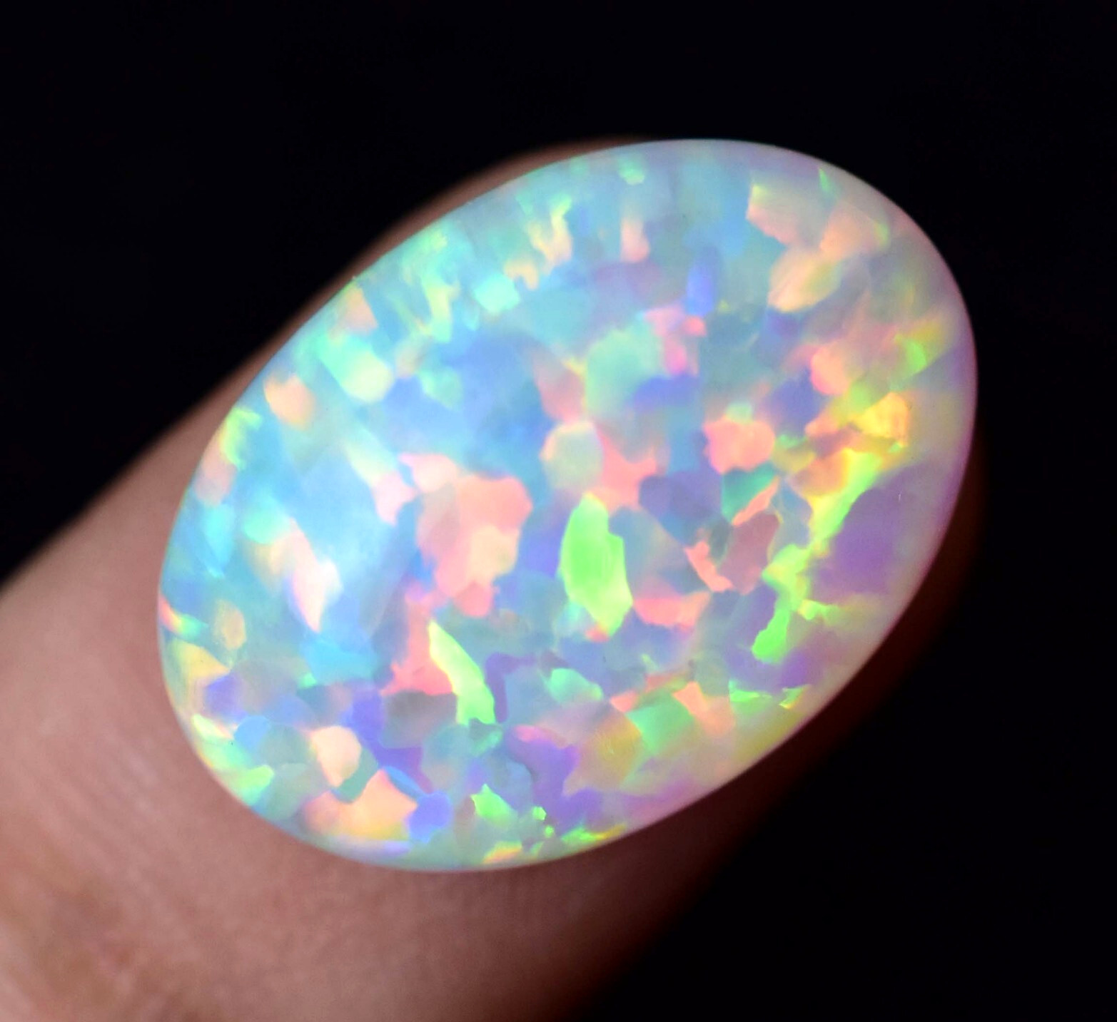 Natural Ethiopian Fire Opal 11.70 CT Certified Play Of Color 19 X 13 MM Gemstone