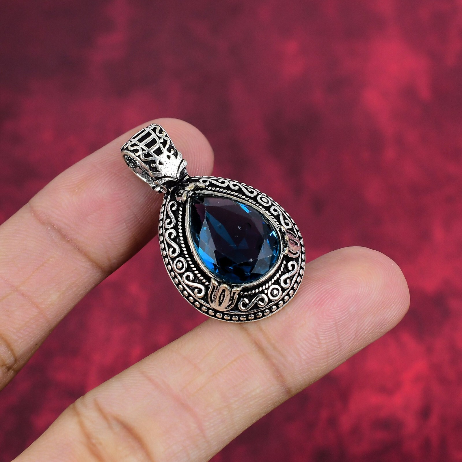 Iolite Gemstone Handmade 925 Sterling Silver Pendant Jewelry Gift For Love