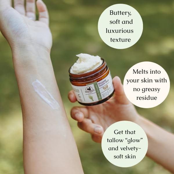 Hearth & Homestead Organic Whipped Tallow Balm – Unscented 1.3oz – Eczema/Rosace
