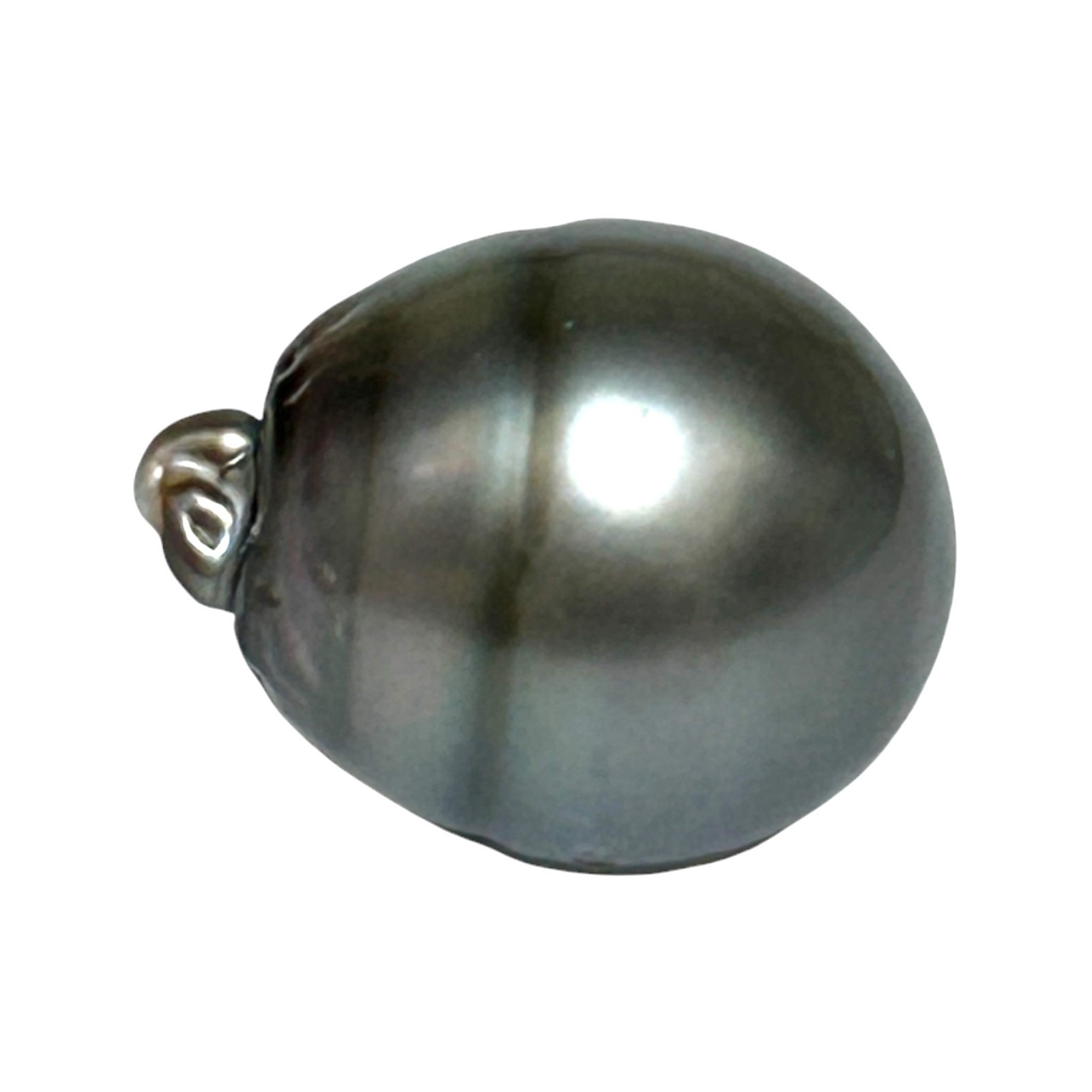 Radiant 14.6 x 16.6mm 24.7 Carat Tahitian South Sea Peacock Grey Green Pearl