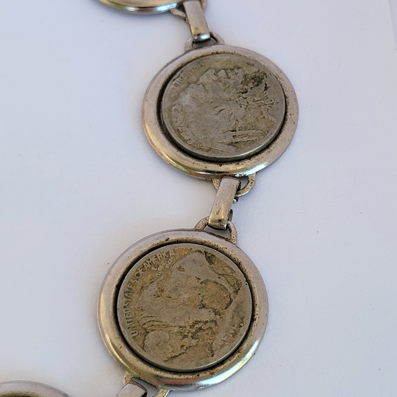 Vintage Buffalo Native American Indian Nickles NECKLACE Part 14″ Chain ***READ**
