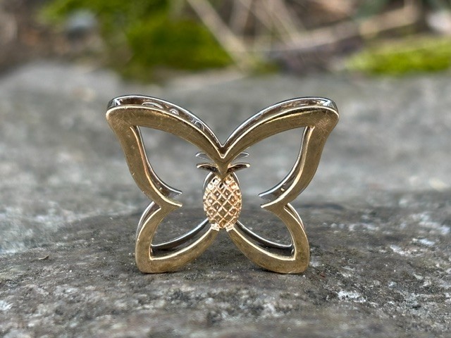 Denny Wong Two Tone 14k Gold Kapalua BUTTERFLY Charm Pendant $3610 Retail