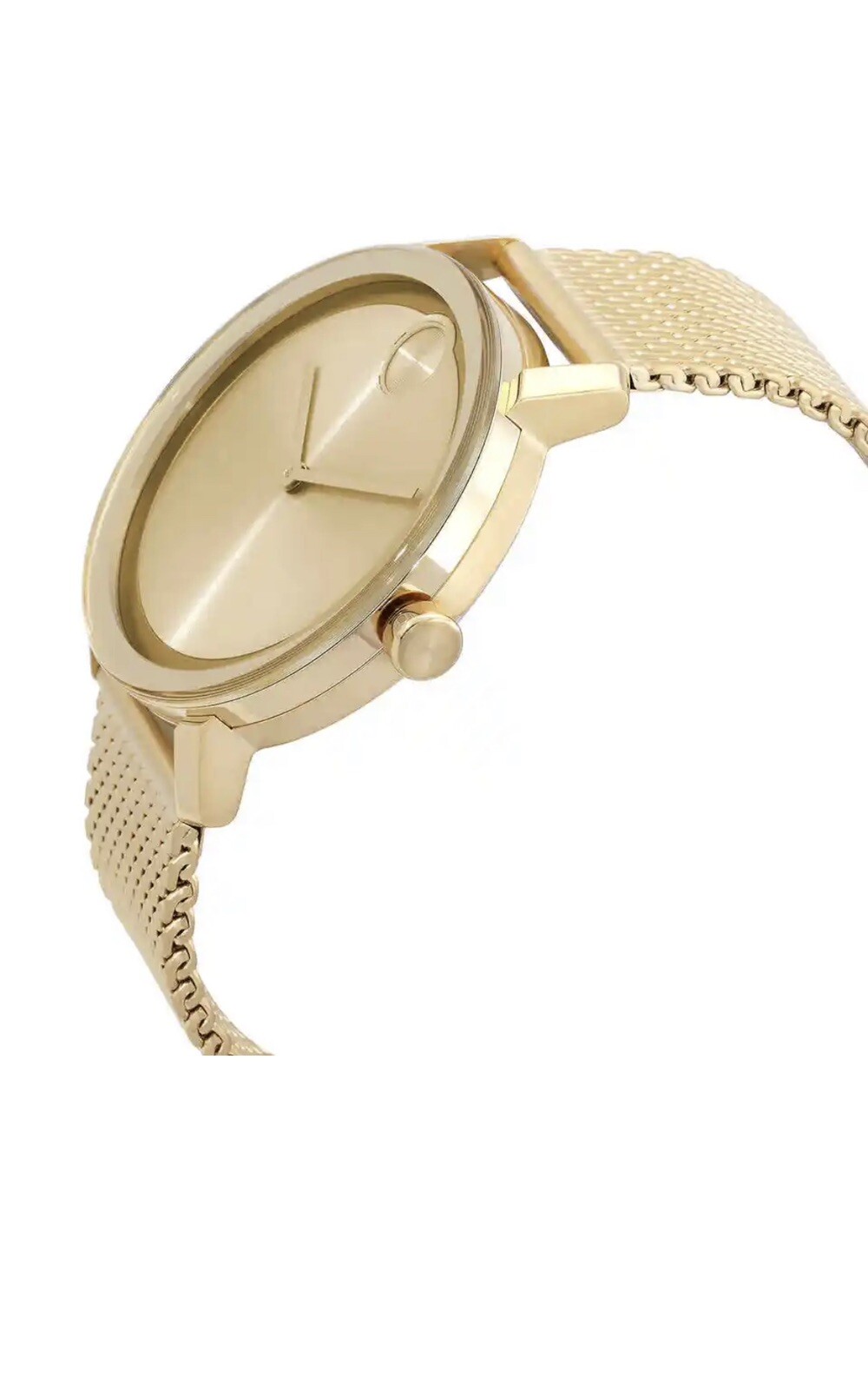 Brand New Movado Bold Evolution Men’s Gold Dial Gold Mesh Band Watch 3600791