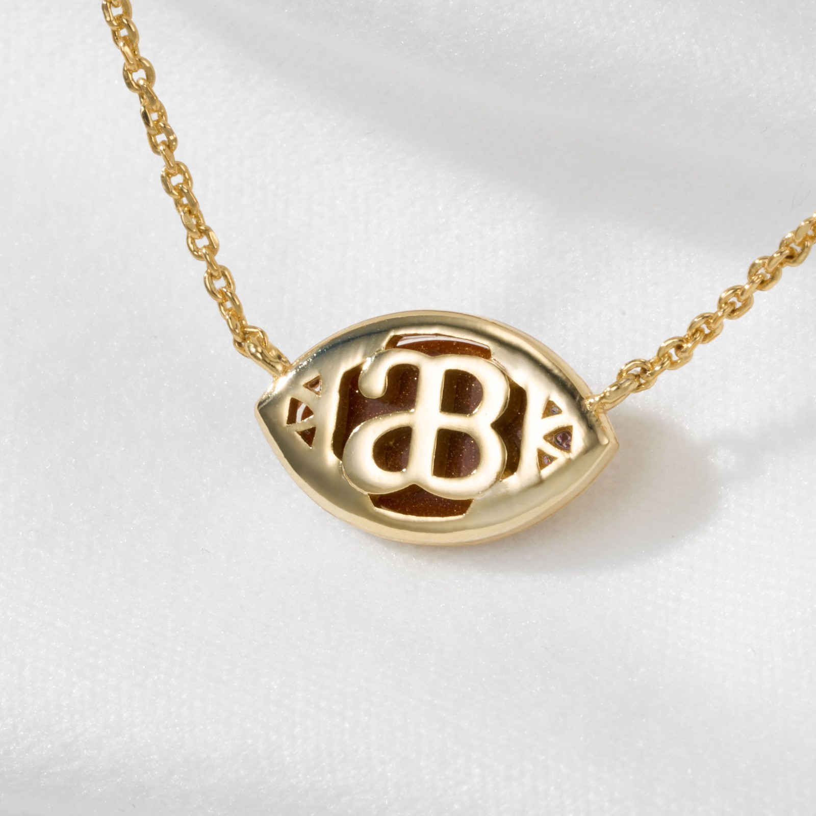 Alicia Bonnie Football Orange Gold Sandstone Necklace Gold