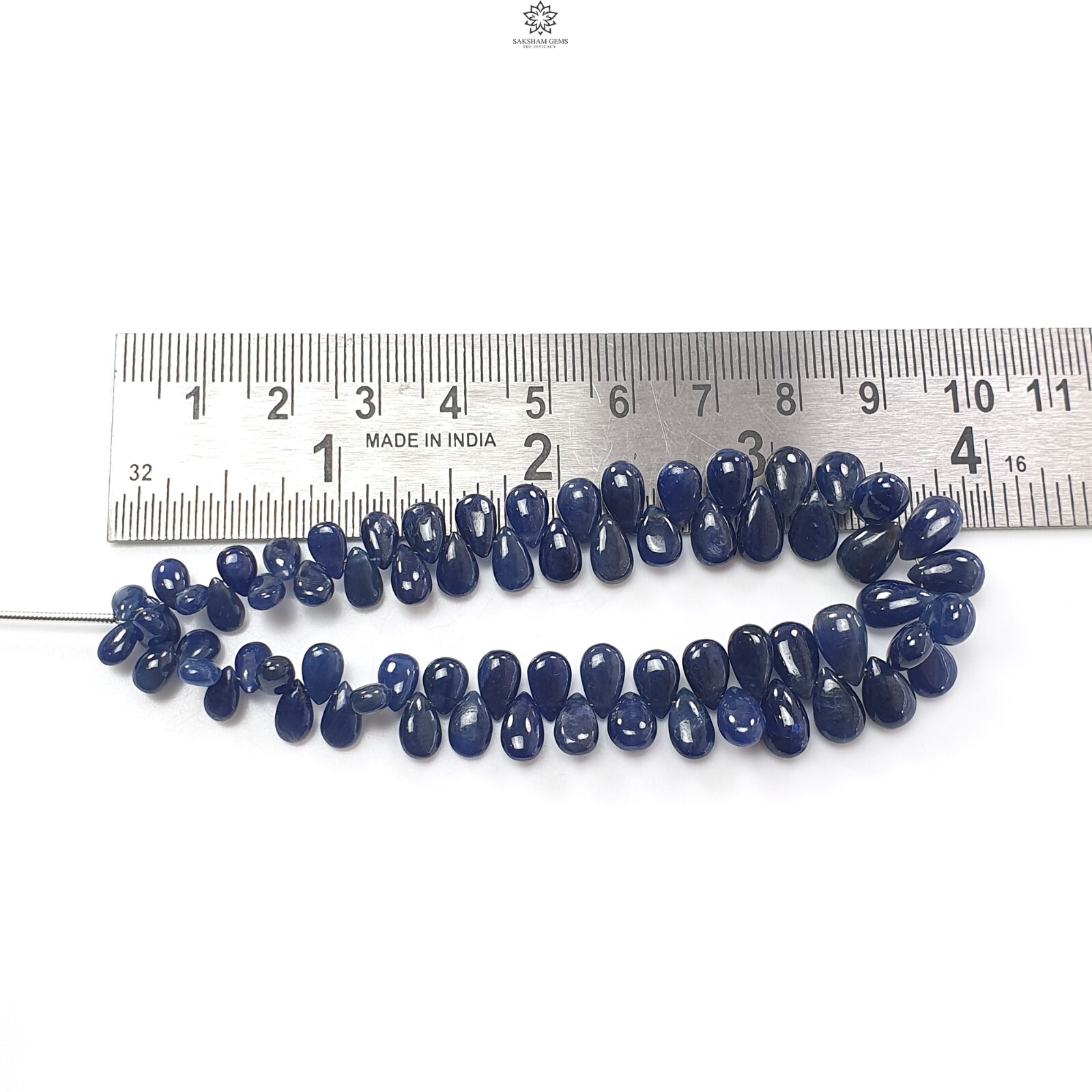 100.00cts Natural Blue Sapphire Gemstone Pear Plain Loose Beads 6*4mm – 9*6mm 4″
