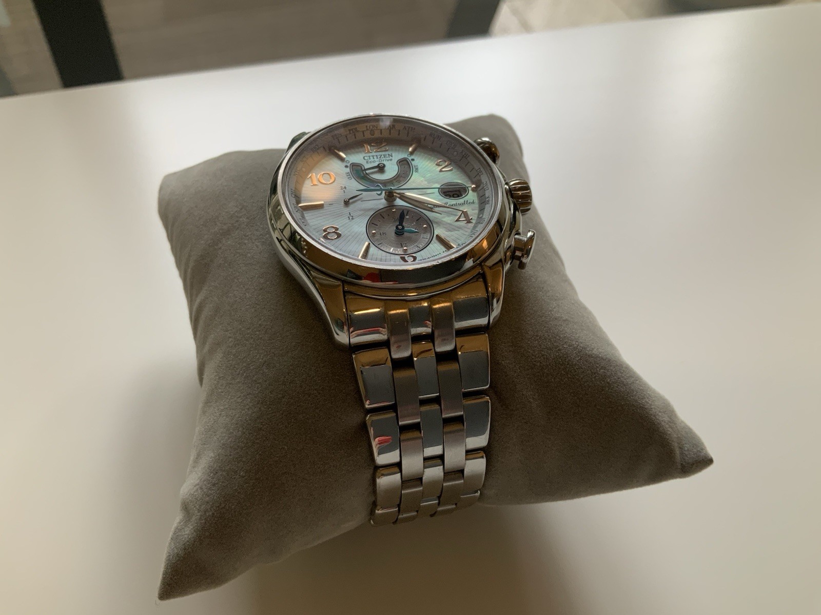 Citizen Eco-Drive Radio Controlled Quartz Watch, Silver Dial, Date, SS Bracelet