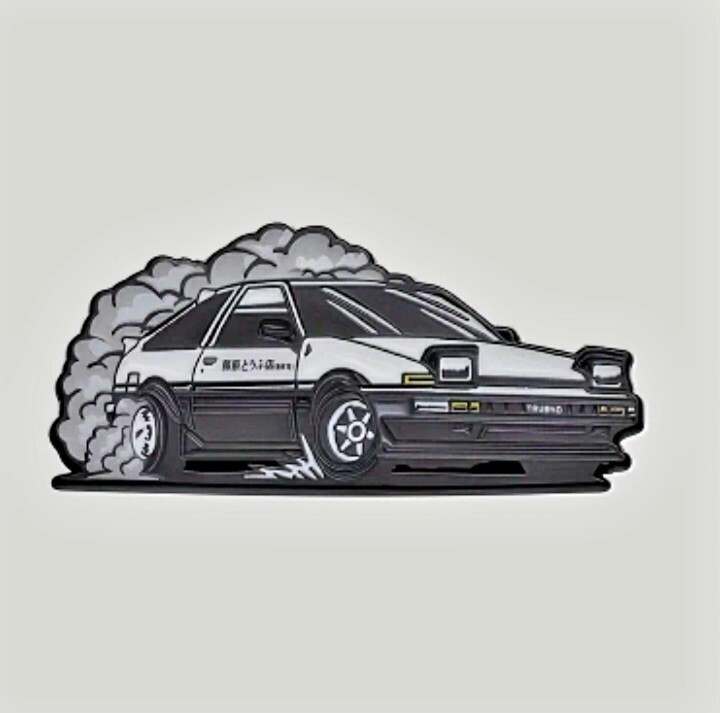 Anime Cartoon Initial D Fujiwara Takumi AE86 Car Enamel Metal Badge Pin