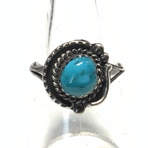 Old Pawn Sterling Silver 925 Turquoise Ring Size LY15