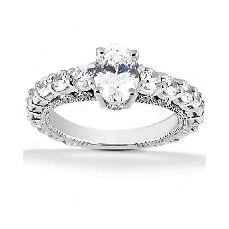 2.51 Ct. Natural Earth Mined Diamond Anniversary Ring With Accents