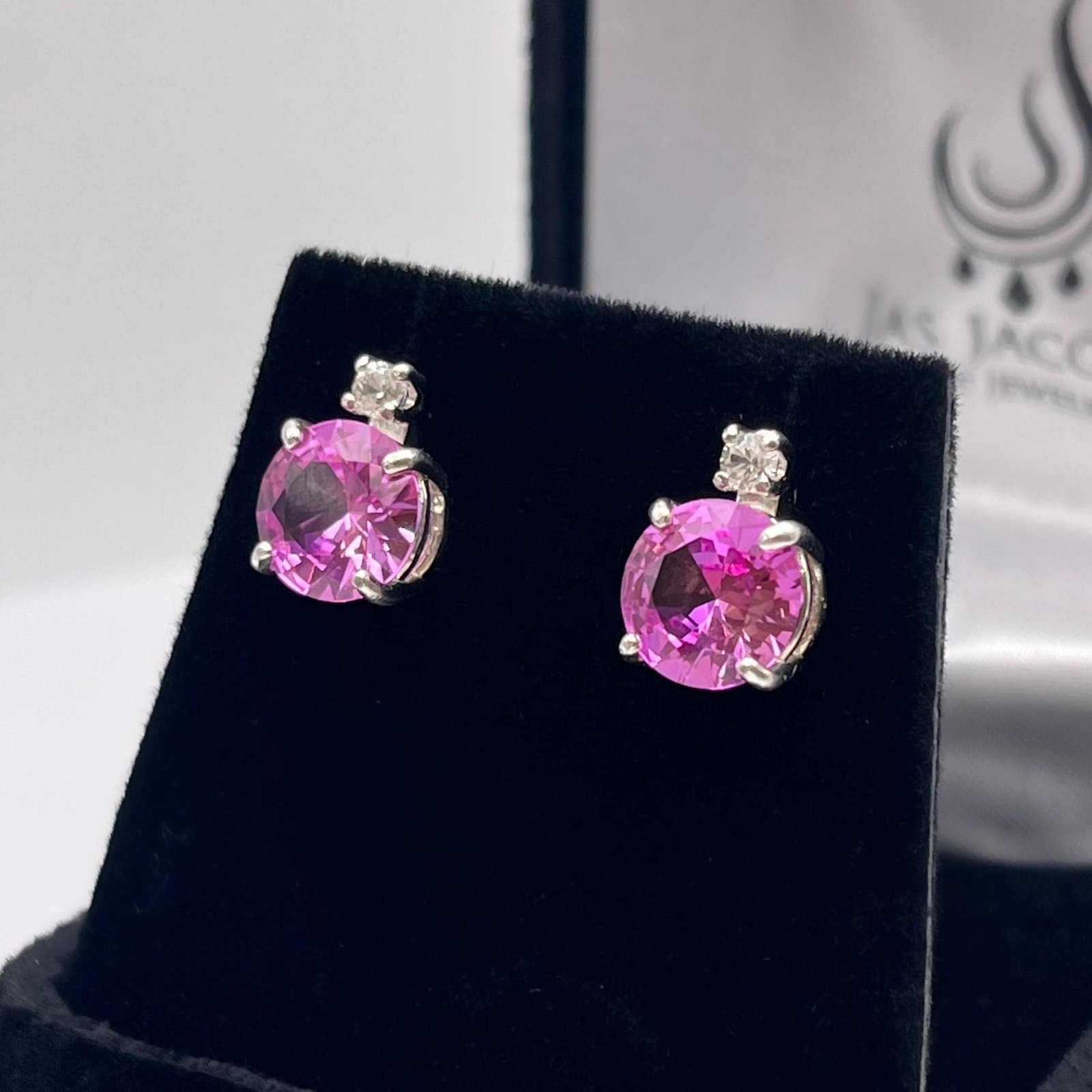 4ctw Brilliant Cut Pink Sapphire Earrings Stud Jewelry Gift September Birthstone