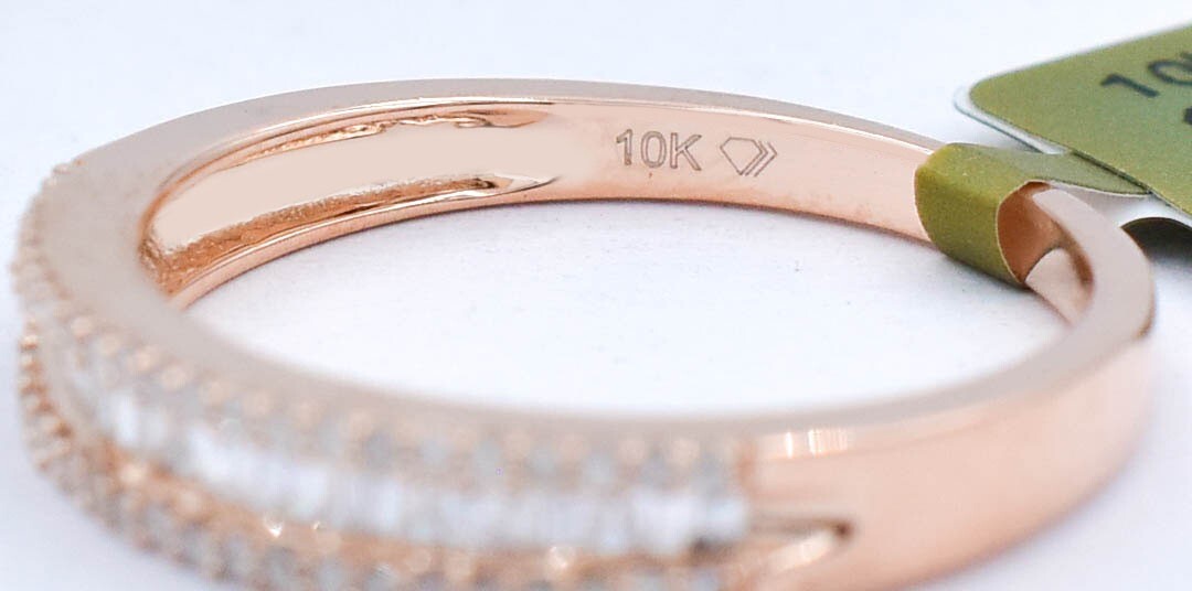 GENUINE 1.08 Cts DIAMOND WEDDING RING 10K SOLID ROSE GOLD -NWT-FREE APPRAISAL