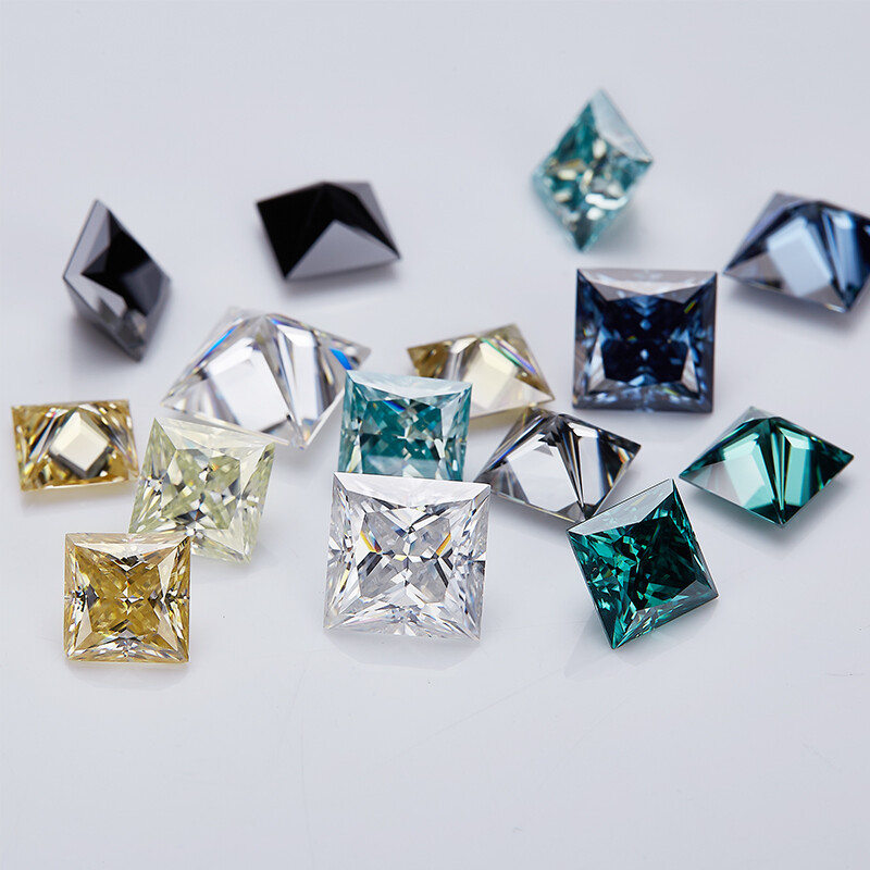Excellent Loose Gemstone Princess Brilliant Cut Moissanite Stone VVS For Jewelry