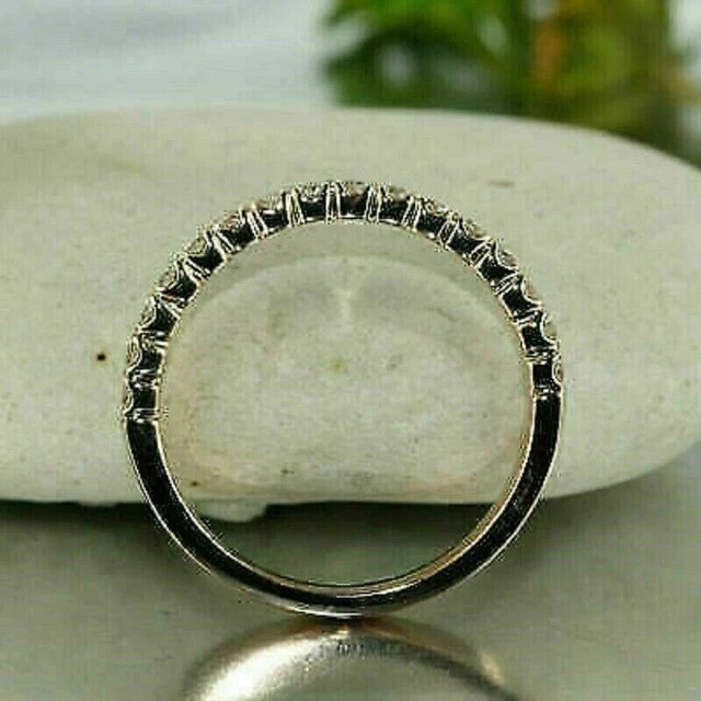 2CT Round Lab Created Diamond Eternity Wedding Band Ring 14K Yellow Gold Finish