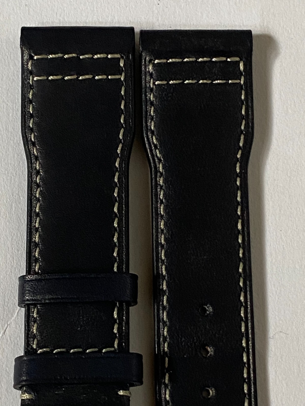 21 mm black leather easy fit strap suitable to Watches Portofino Portugieser IWC