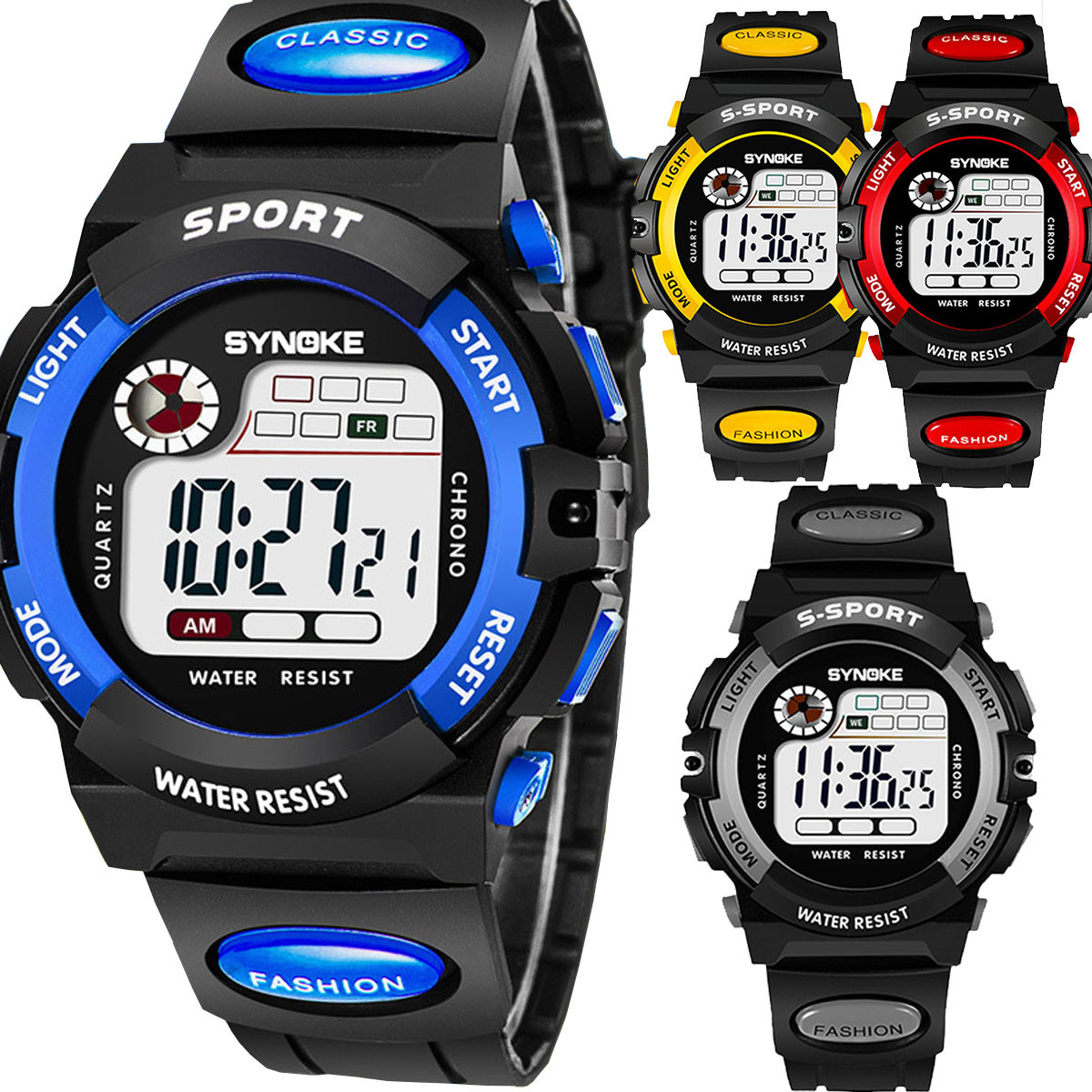 Kids Child Boy Girl Waterproof Multifunction Sports Electronic Watch Watches USA