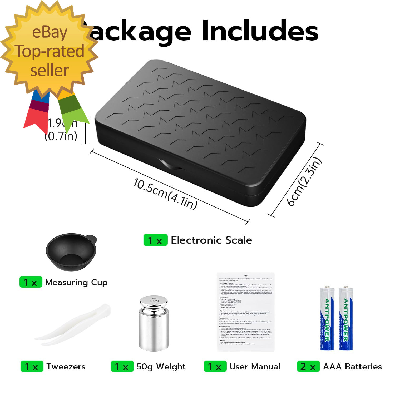 Digital Milligram Scale 50G X 0.001G, Mini Precision Scale with Tare Weight Func
