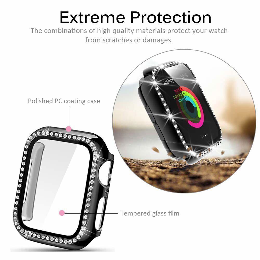 Bling iWatch Band Strap Diamond Case For Apple Watch Series 9 8 7 6 5 4 3 2 49mm