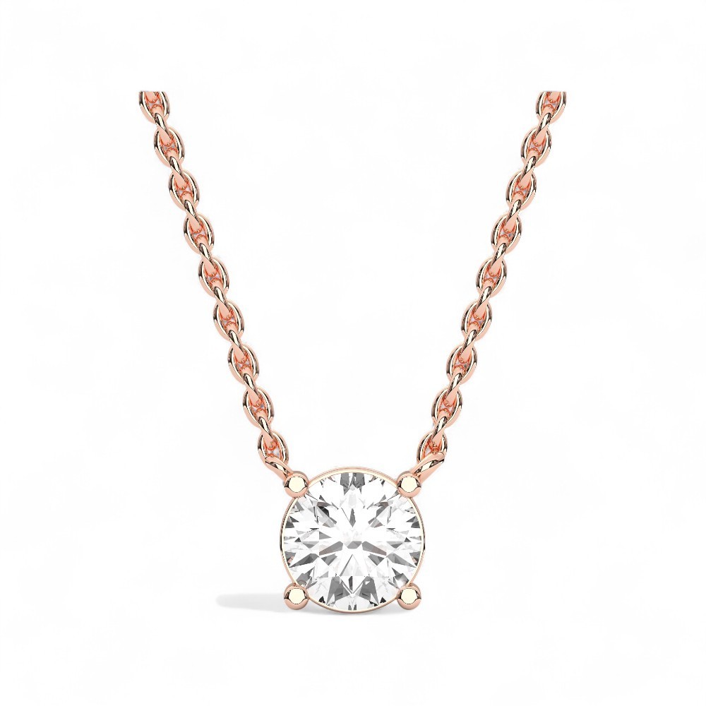 Certified 0.50ct Round Lab Created Grown Diamond Pendant Necklace 14k White Gold
