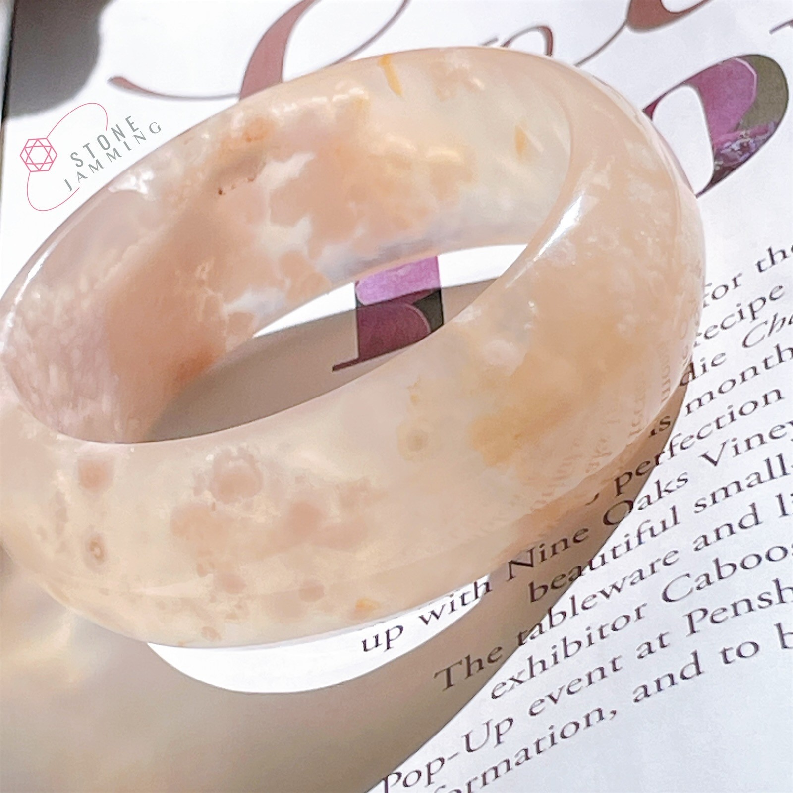 Madagascar Flower Agate Quartz Bangle ~ Super Fantastic *53mm Inner Diameter*
