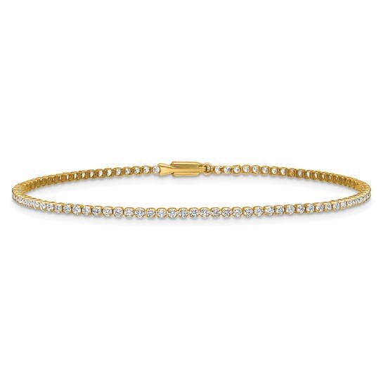 14K White Gold Lab Grown Diamond Womens Tennis Bracelet 1 1/3 CTW G VS/SI 7 Inch