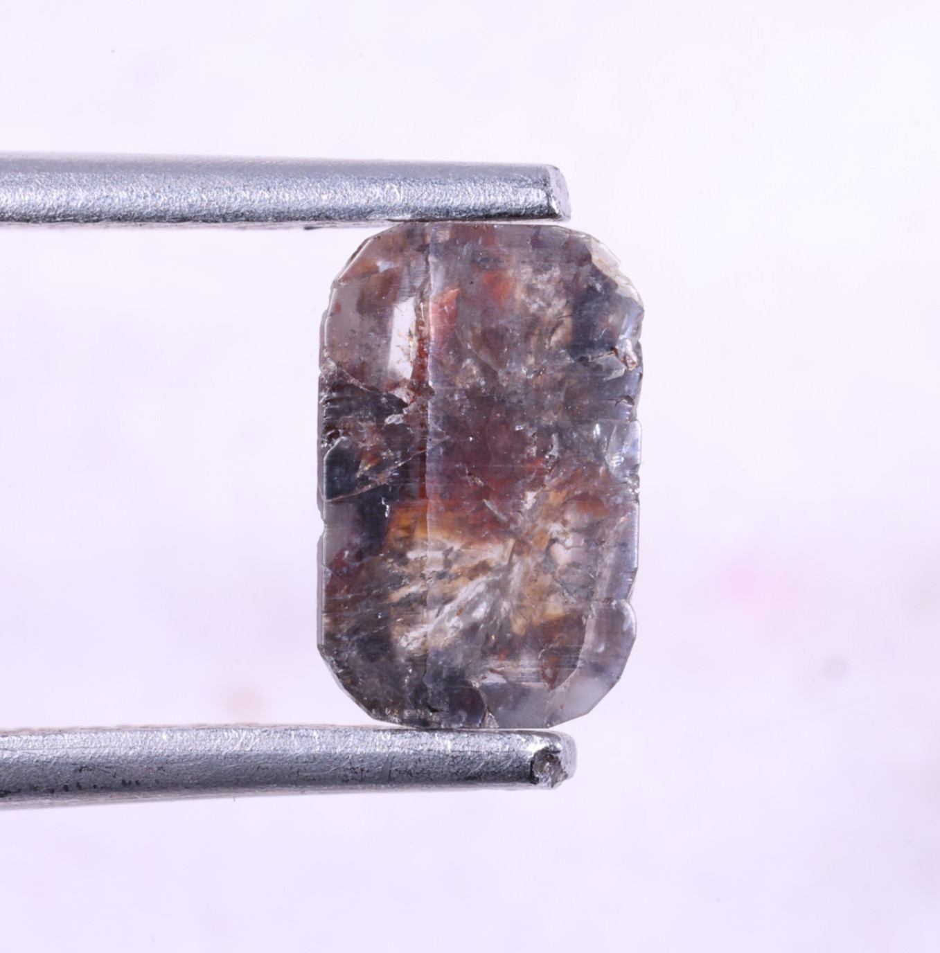 0.75Ct Natural Rectangular Salt & Pepper Brown-Red Diamond for Artistic Jewelry.
