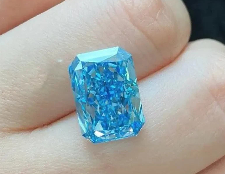CERTIFIED 1.05 Ct Natural blue Diamond Radiant Cut LOOSE VVS1/ 6.5 mm