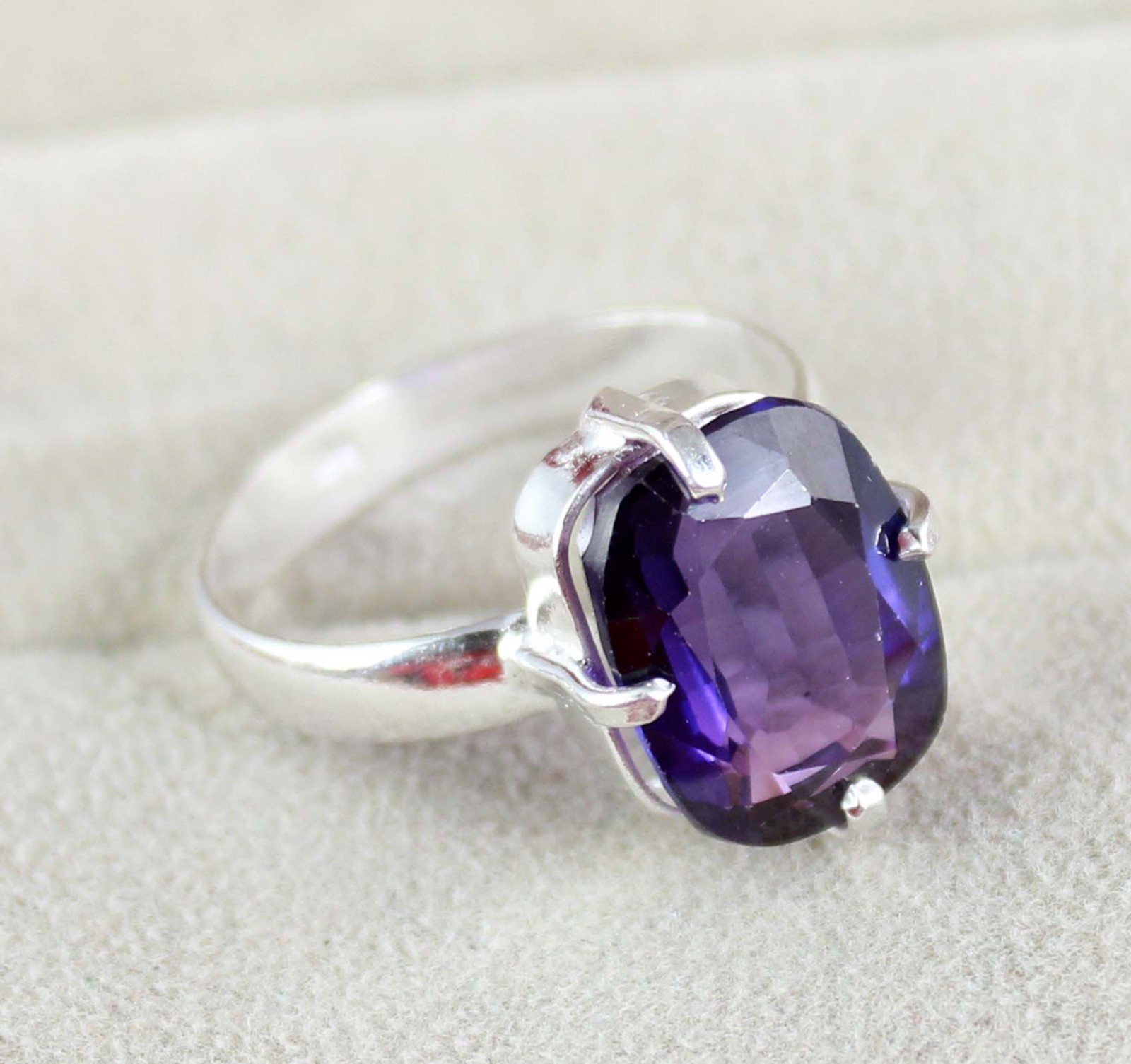 Gemstone Engagement Ring Natural Cushion Boysenberry Sapphire 11.30 Ct Certified