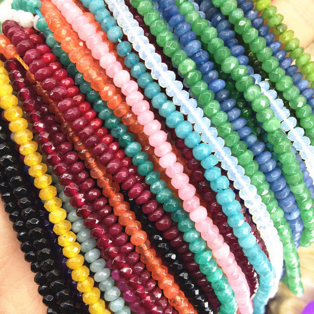Faceted 2x4mm Natural Rondelle Gemstone Abacus Loose Beads 15″ Strand