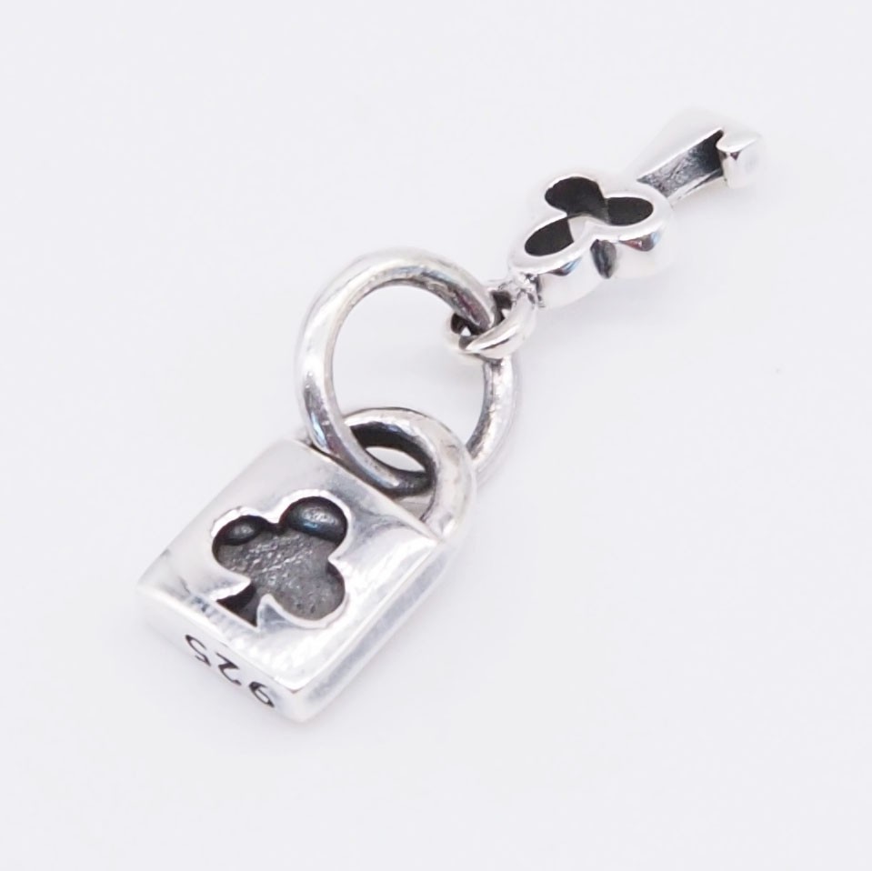 925 Sterling Silver Lock & Key Pendant Necklace Padlock Charm Gift for Her