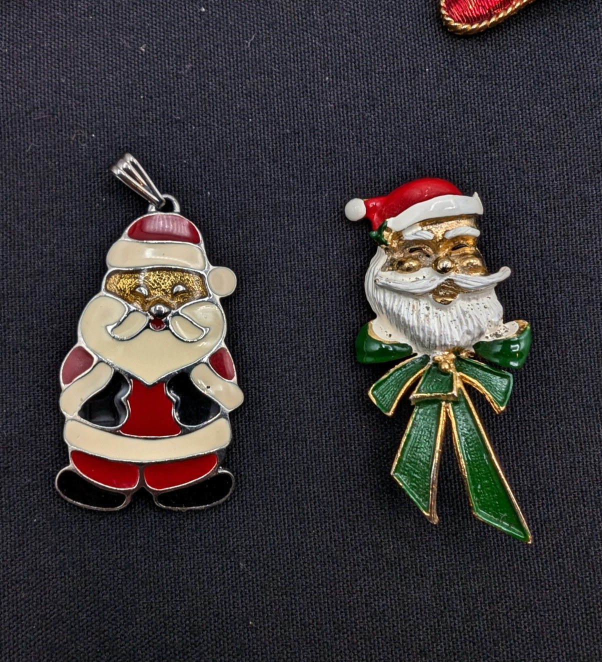 Vintage Mixed Lot Of 9 Santa Snowmen Stocking Enamel & Ceramic Brooches