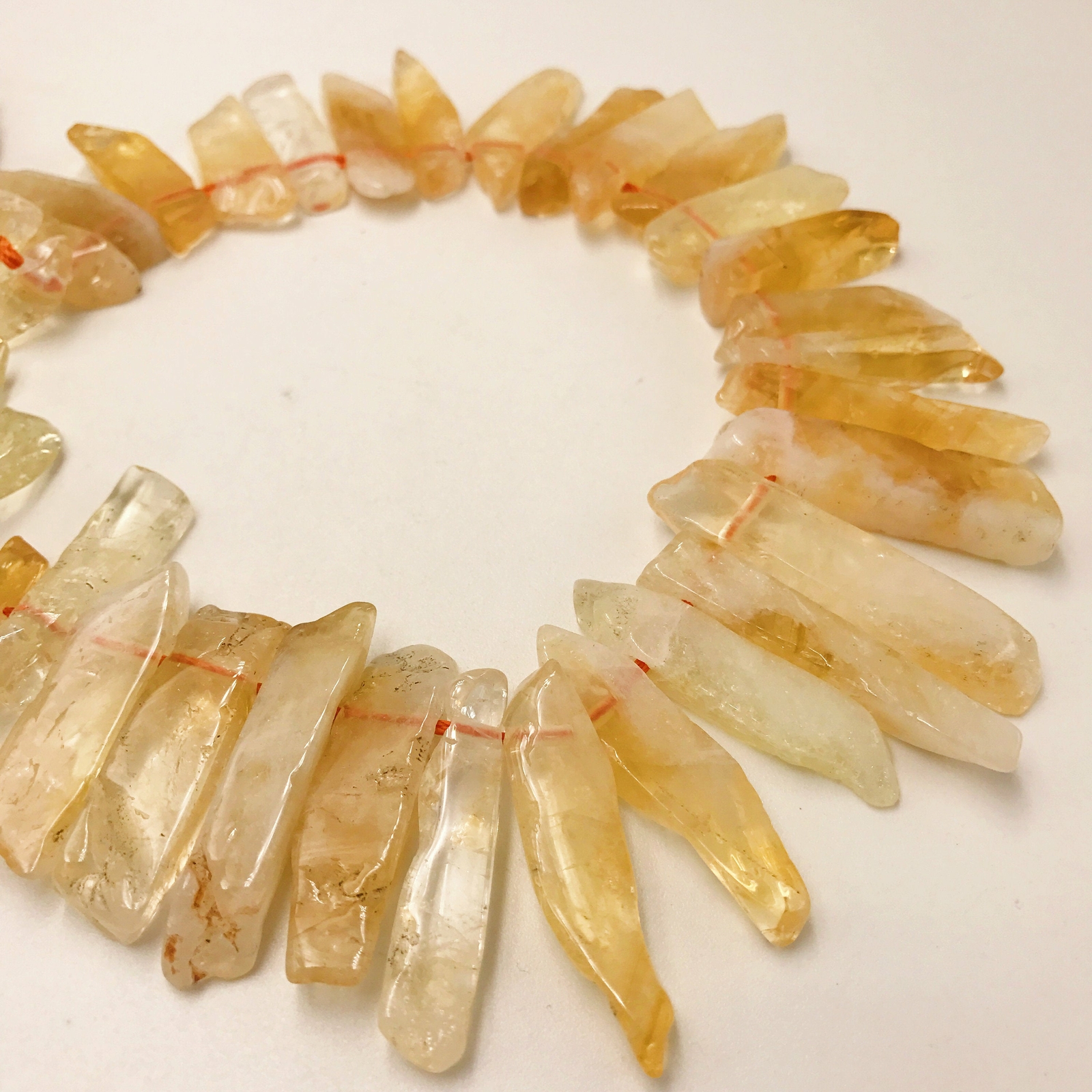 Natural Citrine Graduated Rough Stick Points Beads Approx 30-55mm 15.5″ Strd