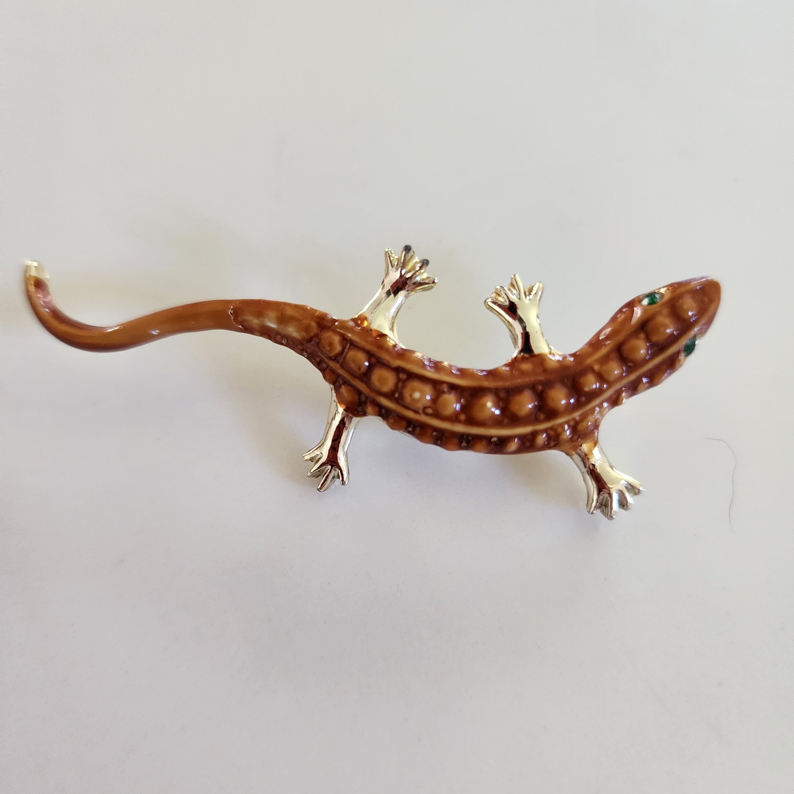 Vintage Gold Tone Jewelry Lot 6pc Danecraft Cat Lieba Scarf Clip Enamel Lizard