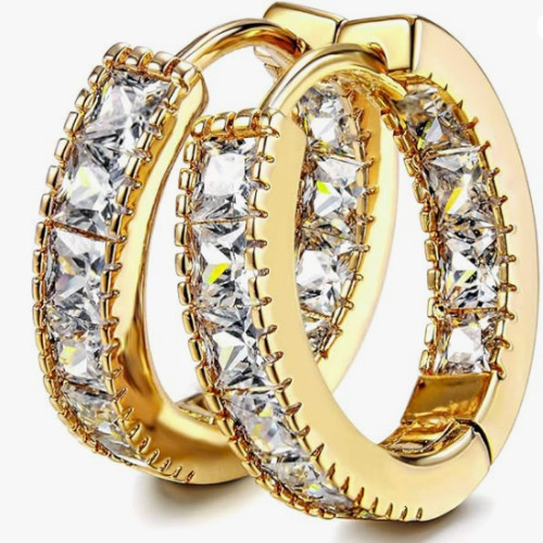 Aretes 14K Brincos Femininos Pendientes Joyeria Fina de Moda De Oro Para Mujer