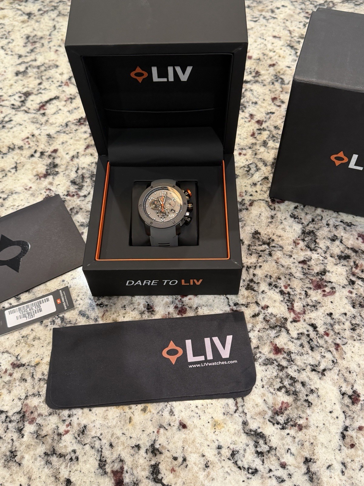 LIV GX1 Cool Gray – Full Kit – Sapphire Crystal – Swiss Chronograph – Excellent