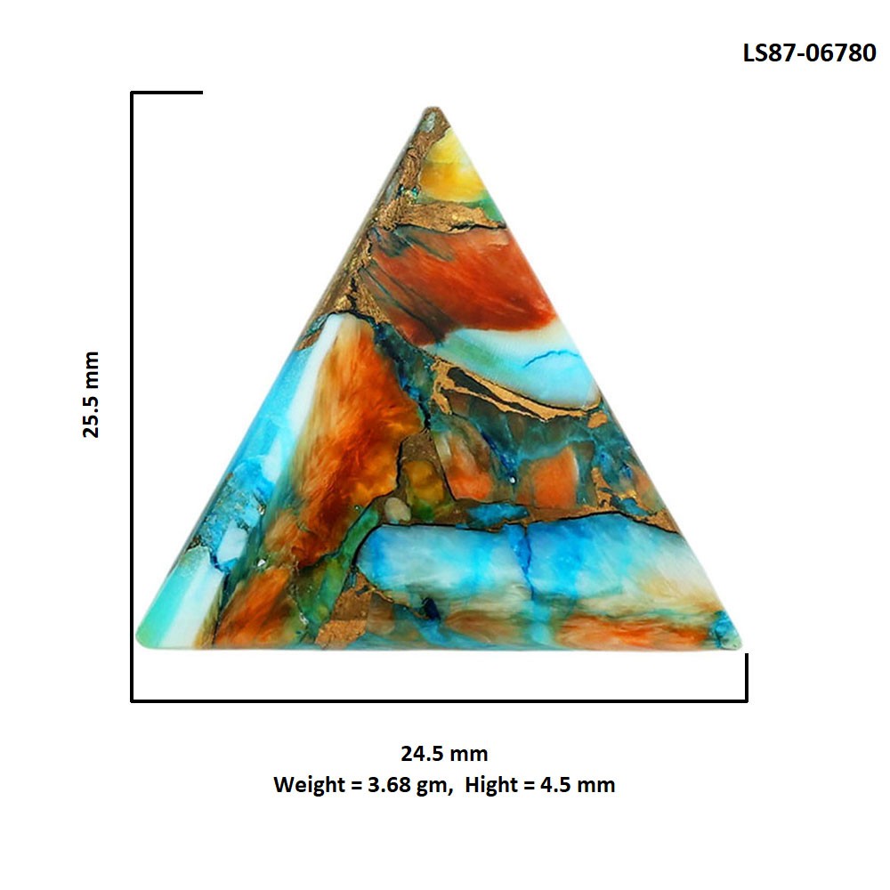 Natural Spiny Oyster Turquoise 24.5×25.5×4.5 mm Fancy Shape Gemstone LS87-06780