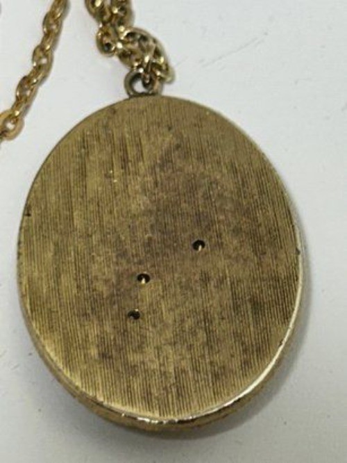 Aries Zodiac Constellation Pendant Necklace Gold Tone Blue Rhinestones