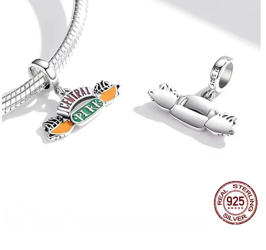 FRIENDS CENTRAL PERK COFFEE HOUSE STERLING SILVER BRACELET CHARM BEAD PENDANT!