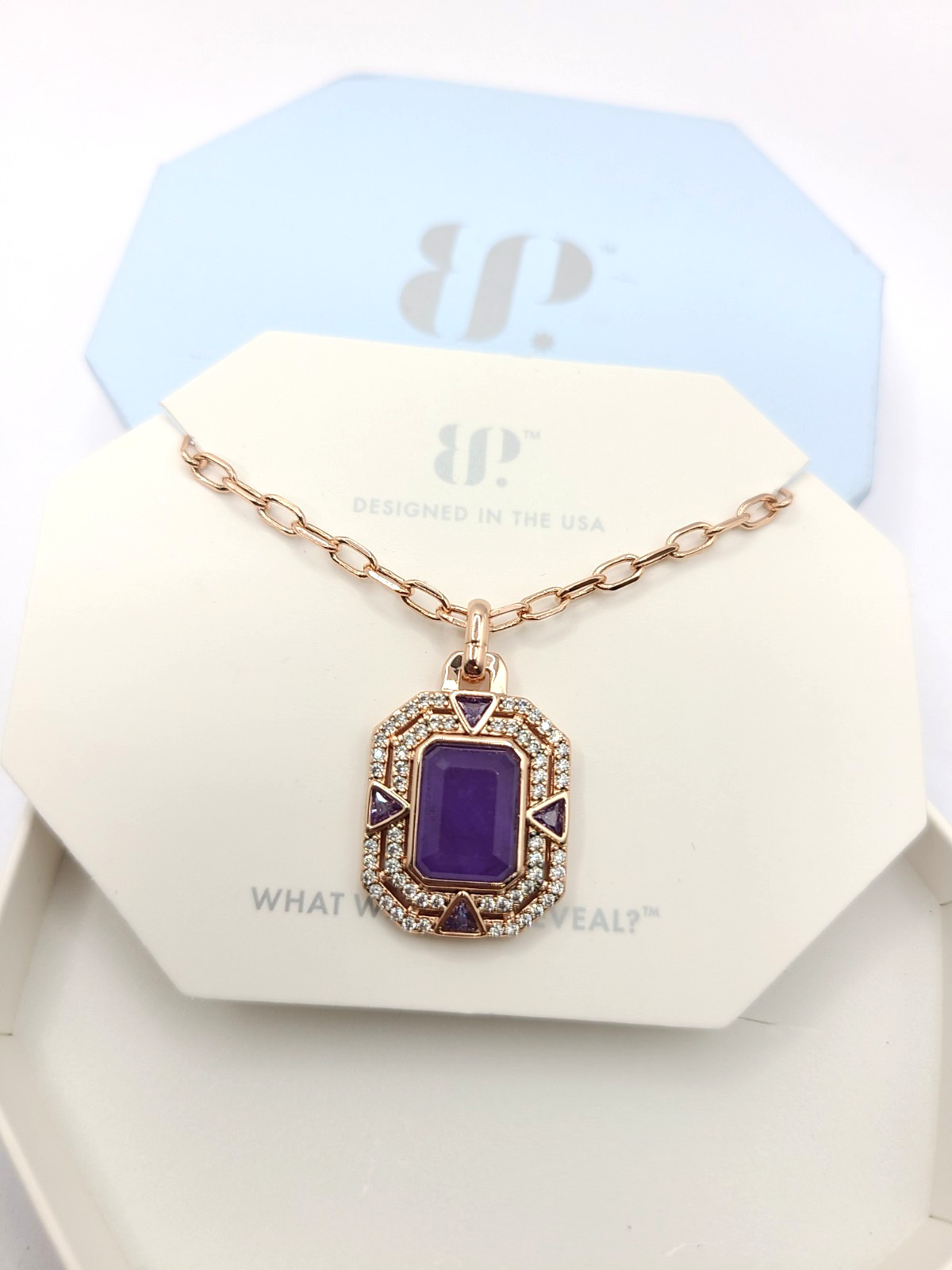 Bomb Party Necklace “Dreamt In Windchimes” Lavender Amethyst + Quartz Rose Gold