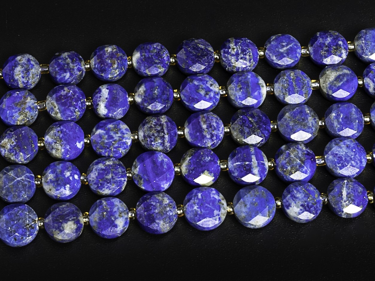 Natural Blue Lapis Lazuli Beads Grade AA Faceted Coin 8MM 10MM Loose Beads