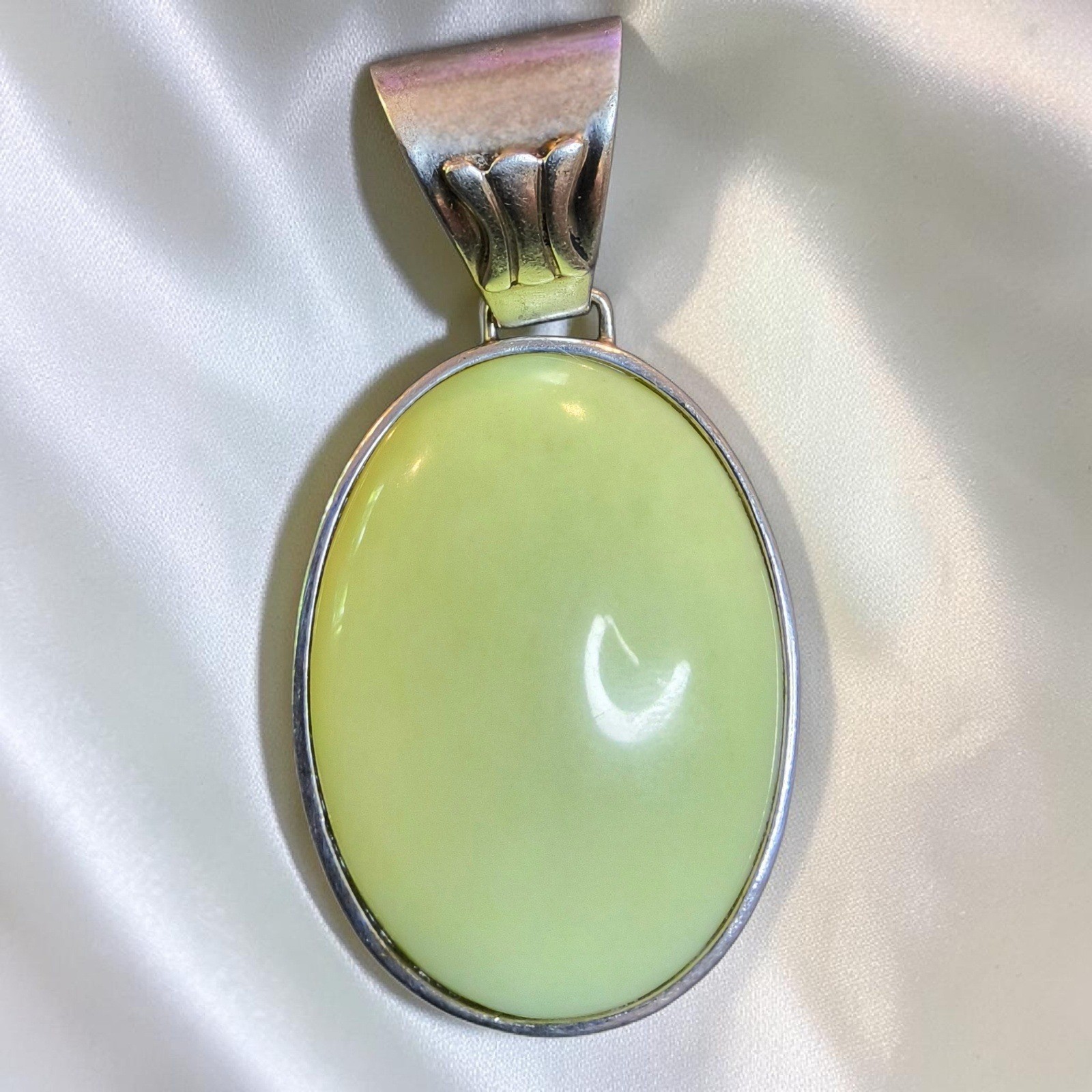 Jay King DRT African Meadow Stone Gaspeite Magnesite Sterling Silver 925 Pendant