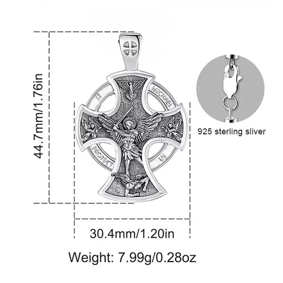 925 Sterling Silver Saint Michael Necklace