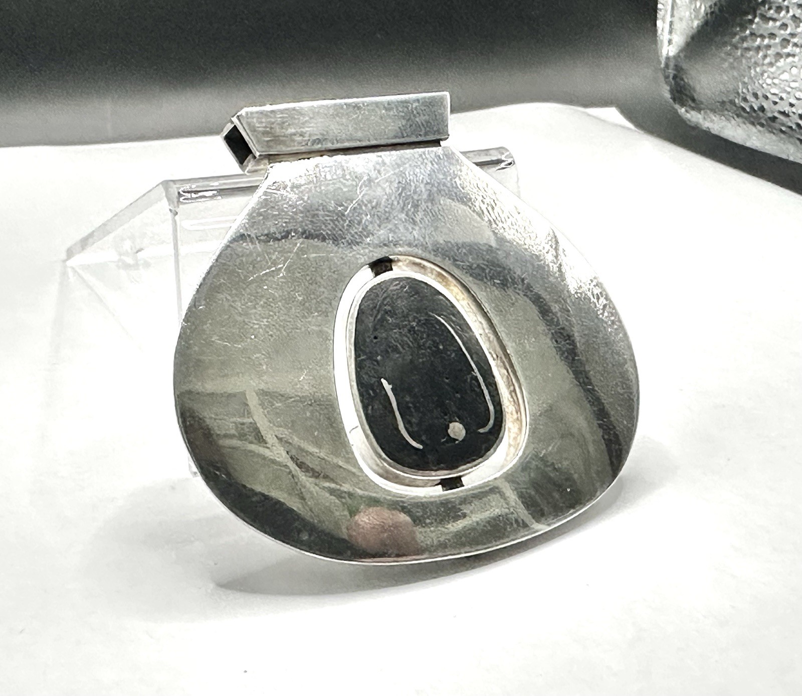 Sterling Silver 925 Reversable Spin Vintage Modernist FLIP Pendant Handmade