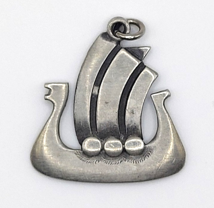 Vtg R. Tennesmed Sweden Viking Ship Pendant