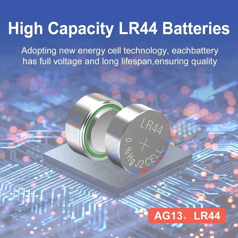 50 Pack LR44 Batteries, AG13 357 303 SR44 a76 Lr44 Button Cell Batteries, 1.5v B