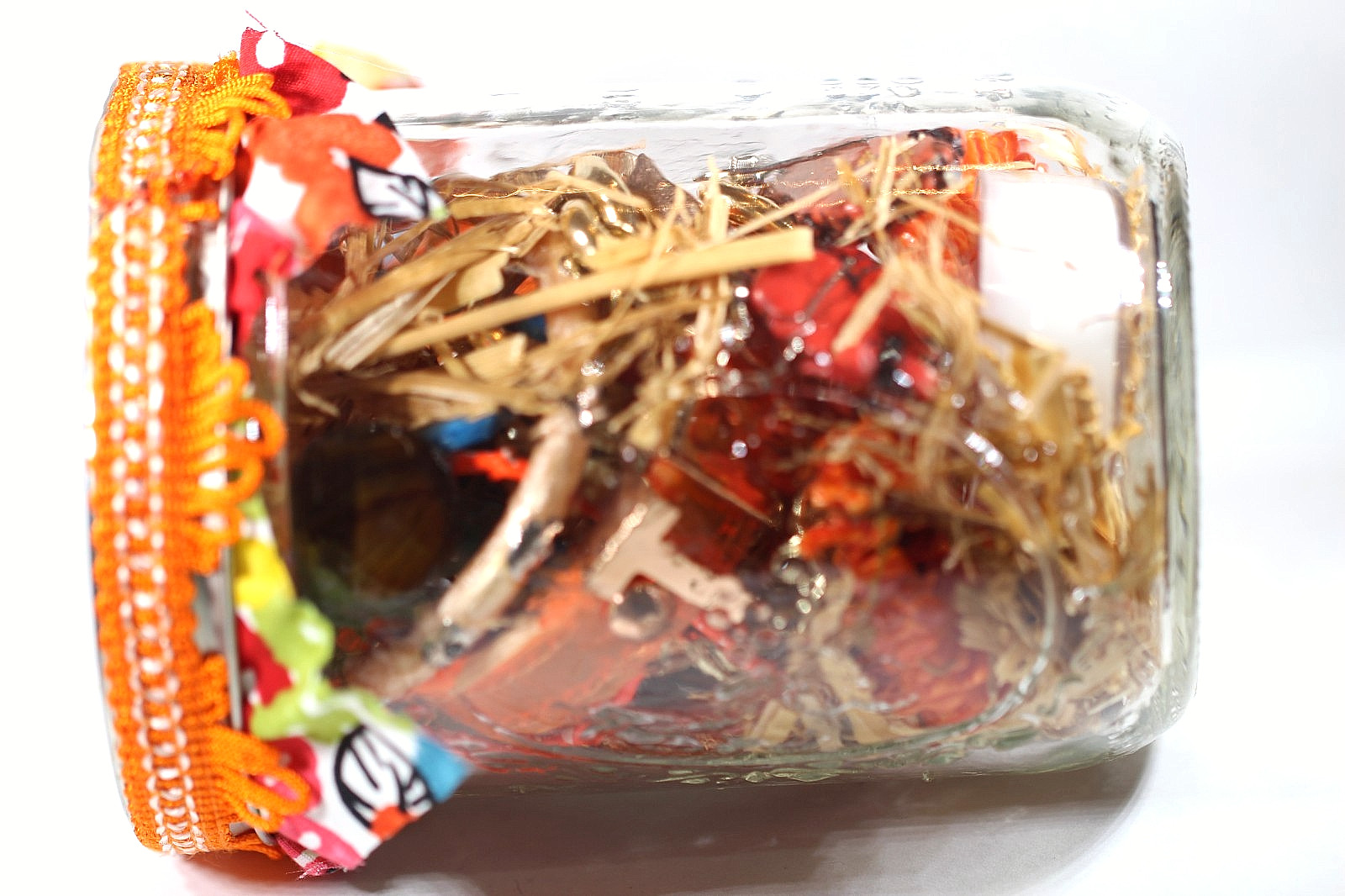 1 Pint Mystery Jewelry Jar- All Wearable – Hand Picked – Orange theme NICE